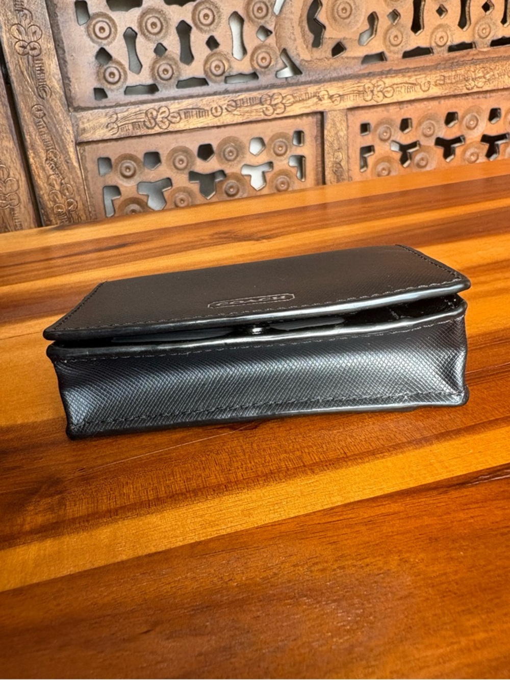 NWOT COACH Darcy Black Leather Business Card Case Wallet - Picture 8 of 8